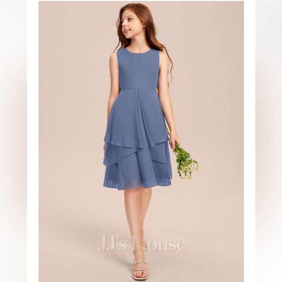 Slate Blue Dress, size J14 - Picture 1 of 8
